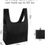 Bolsas compras reutilizables tote resistente 3 grandes negro