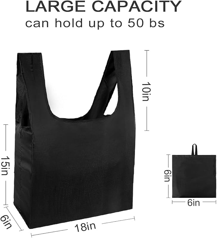 Bolsas compras reutilizables tote resistente 3 grandes negro