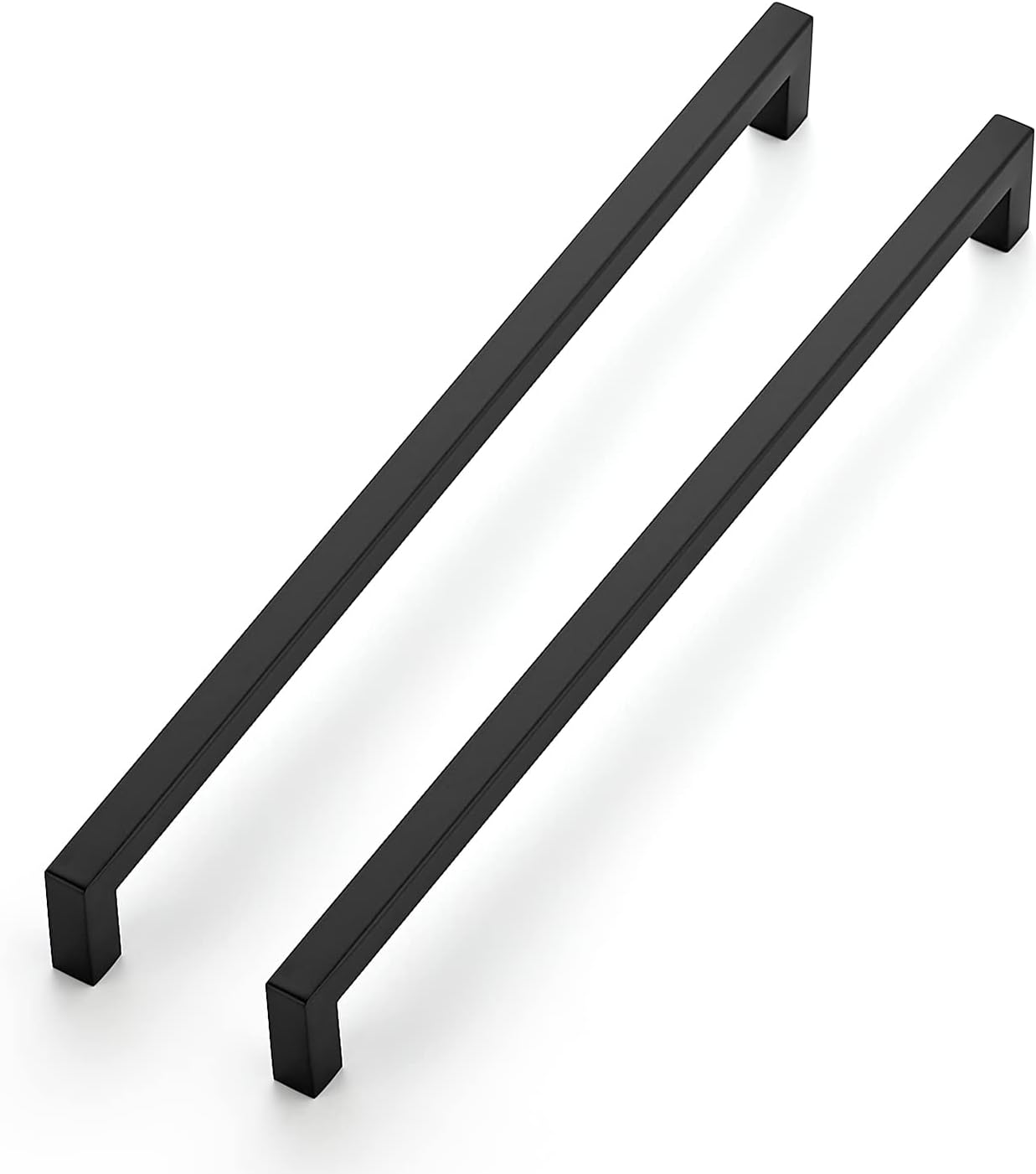 18 Manijas Cuadradas Gabinete 12-3/5pulg Negro Mate