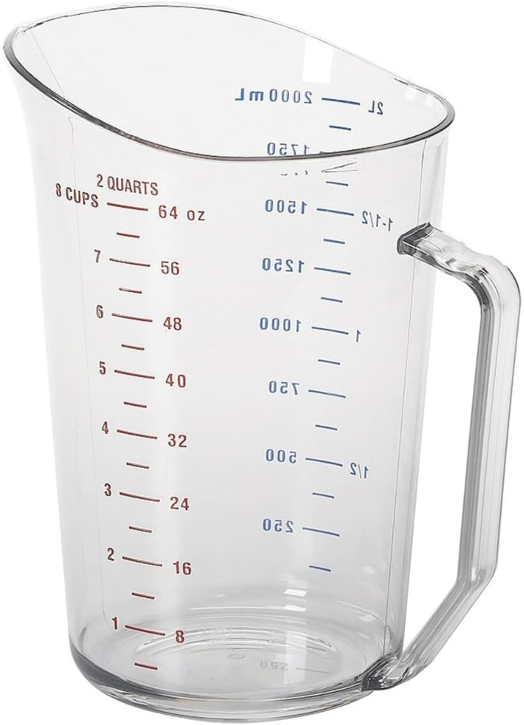 Vaso medición transparente 2qt