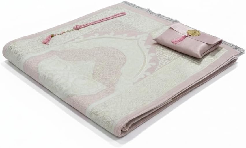 Alfombra oración musulmana con bolsa tela flameada