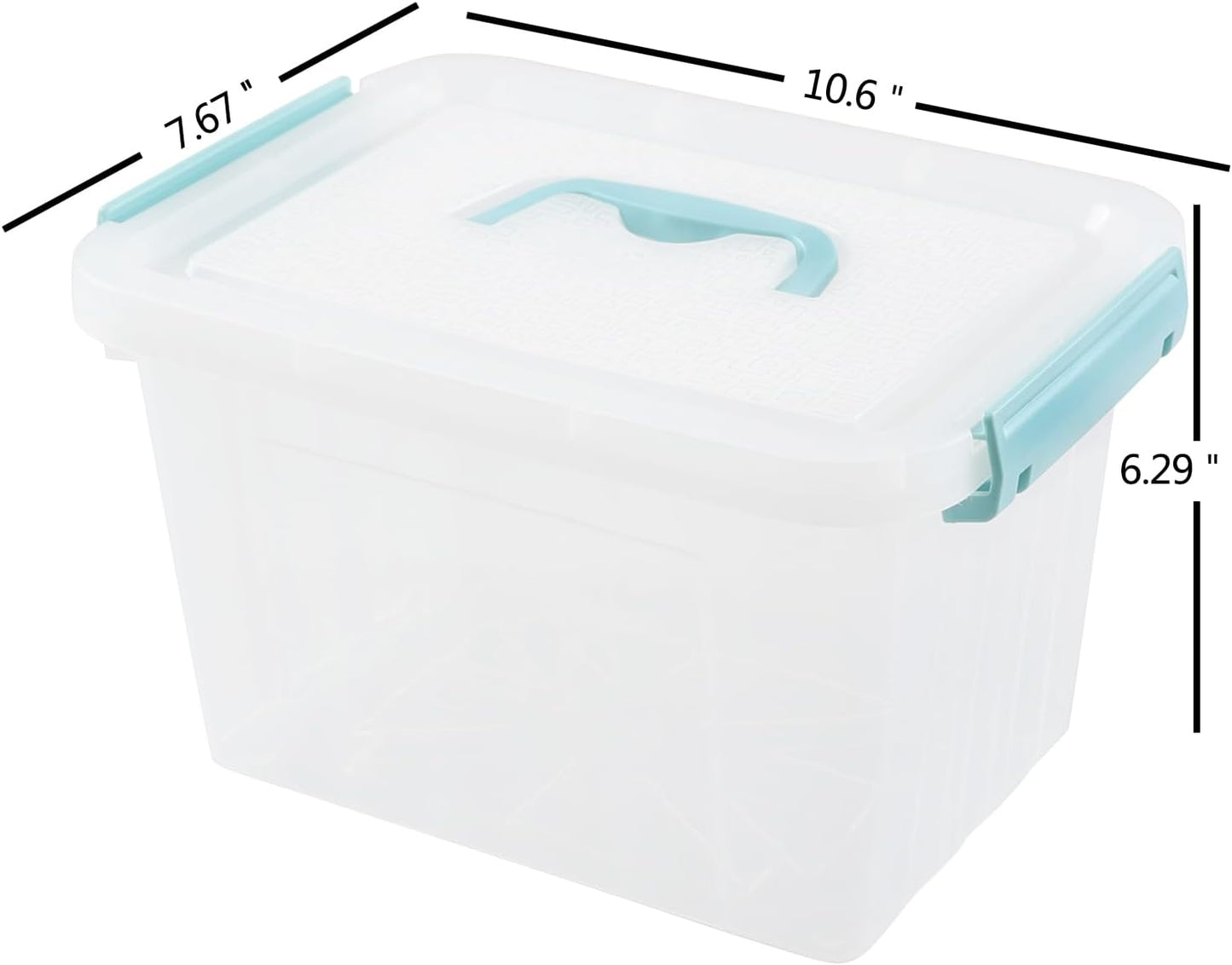 6 Pzas Contenedores Plástico 6qt Transparente con Tapas Asas