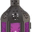 Farol decorativo de metal y vidrio con luz