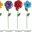 Set 6 estacas decorativas metal flores jardín