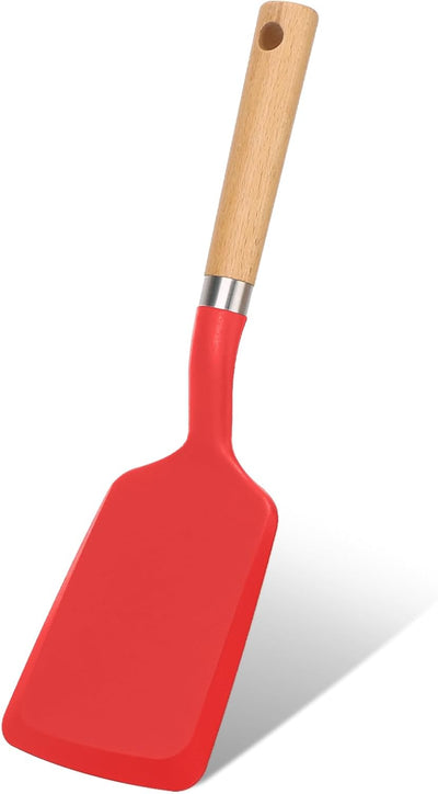 Espátula silicona para cocina antiadherente con mango madera