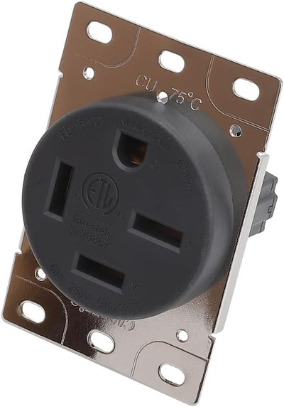 Receptáculo NEMA 15-60R 60A 250V 3 polos ETL grado industrial