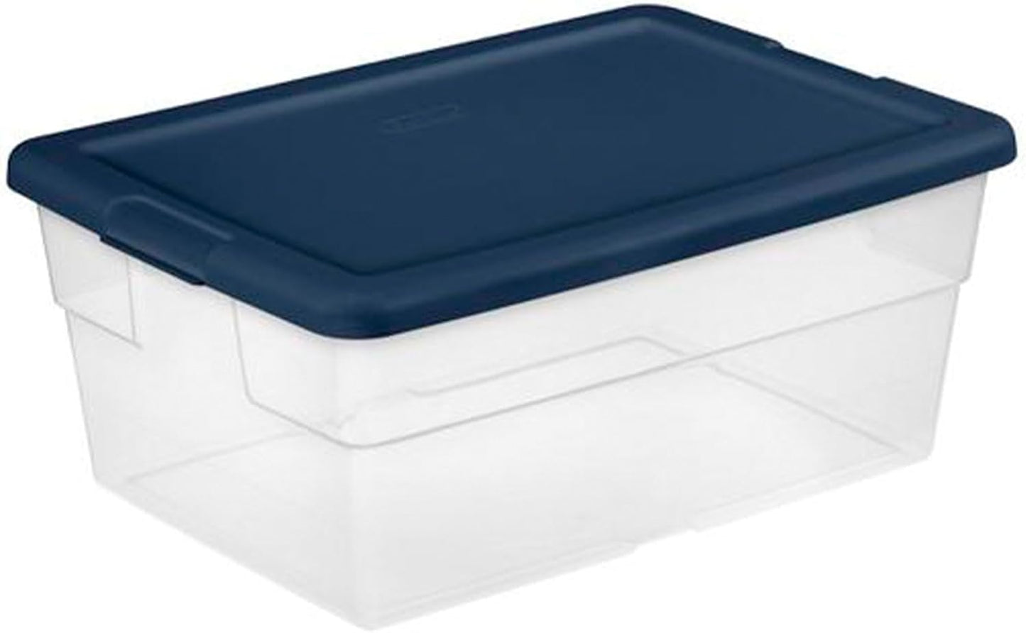 2 Contenedores Plástico Transparente 16qt Azul Marino