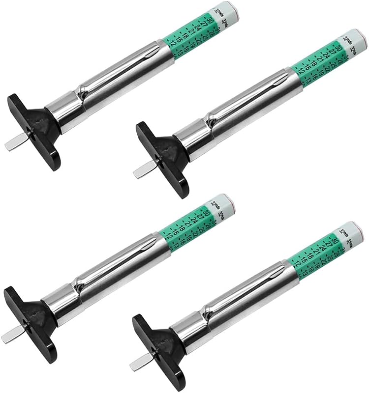 4 Pzas Medidor Profundidad Banda Neumático 32nds Cod Colores Verde