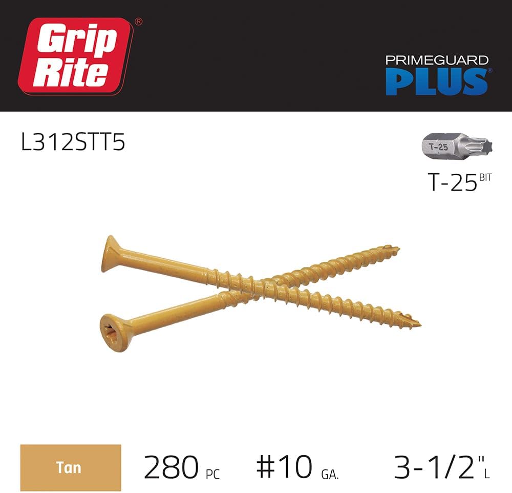 Tornillo madera bronceado caja 5lb