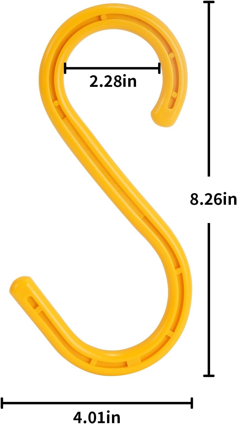 6 Ganchos ABS 8.26" Amarillo para cocina armario baño jardín