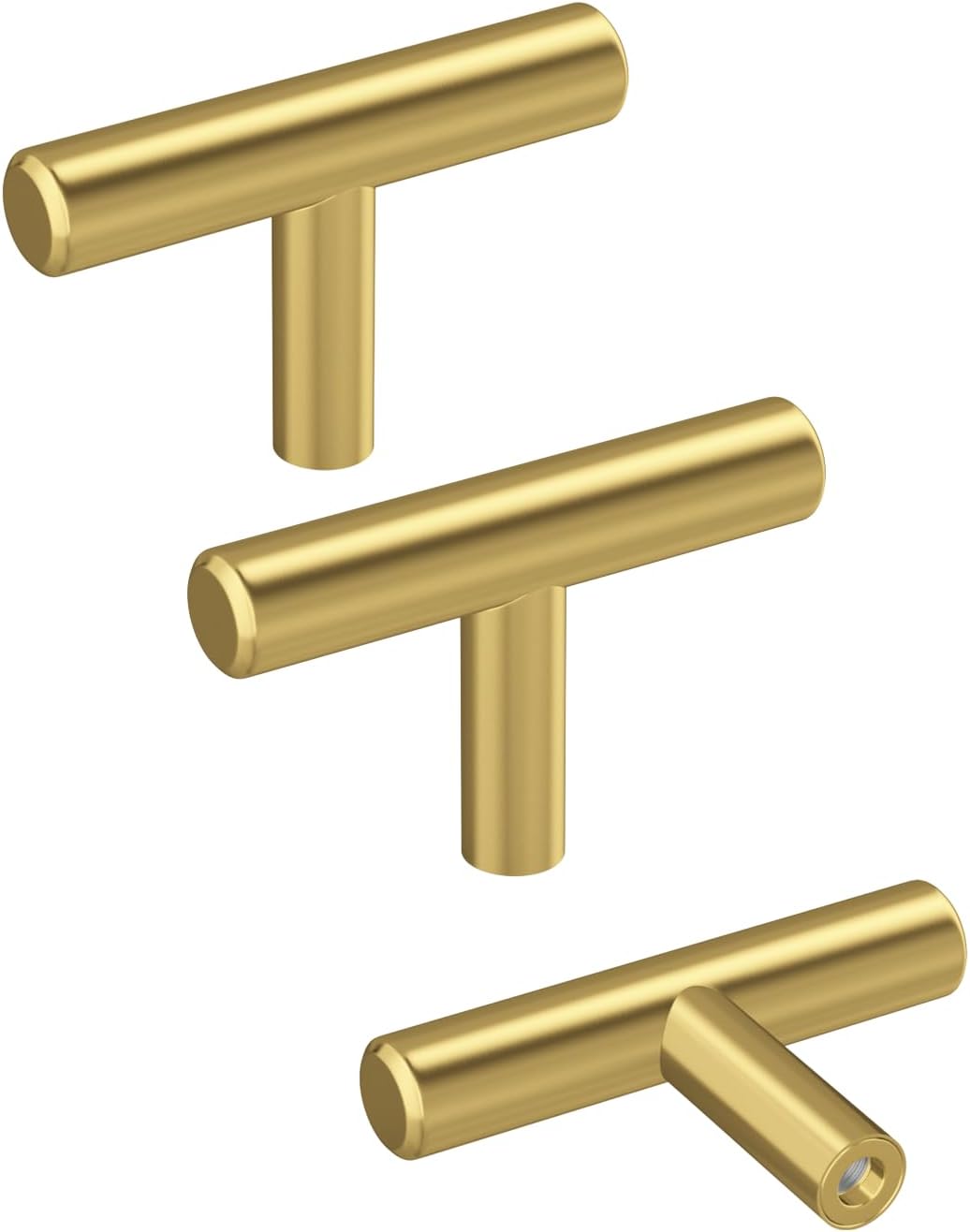 10 Tiradores Acero Inox Dorado 2pulg para Cajones Cocina