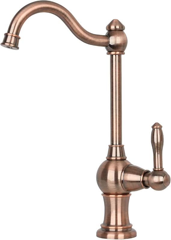 Grifo purificador agua fría cocina manija cobre antiguo