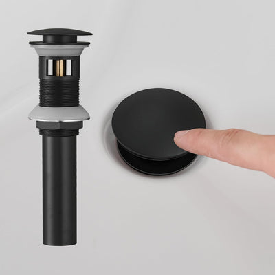 Tapón drenaje baño negro con desbordamiento 1-1/2 a 1-3/4 pulg