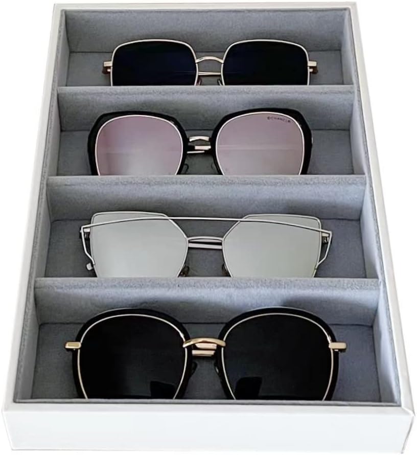 Bandeja organizadora gafas piel sintética terciopelo