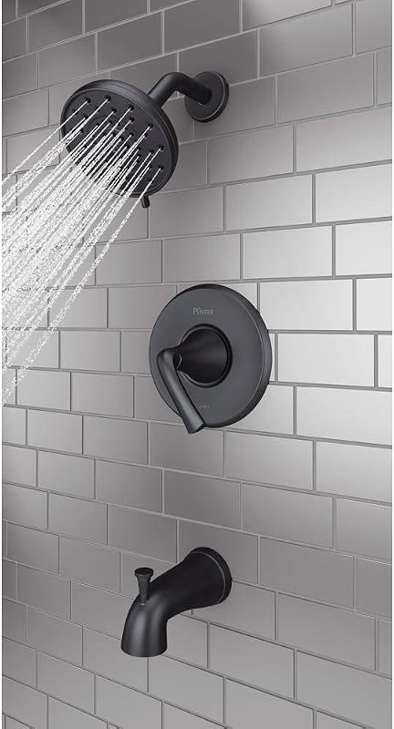 Grifo bañera ducha 3 pulverizadores negro mate