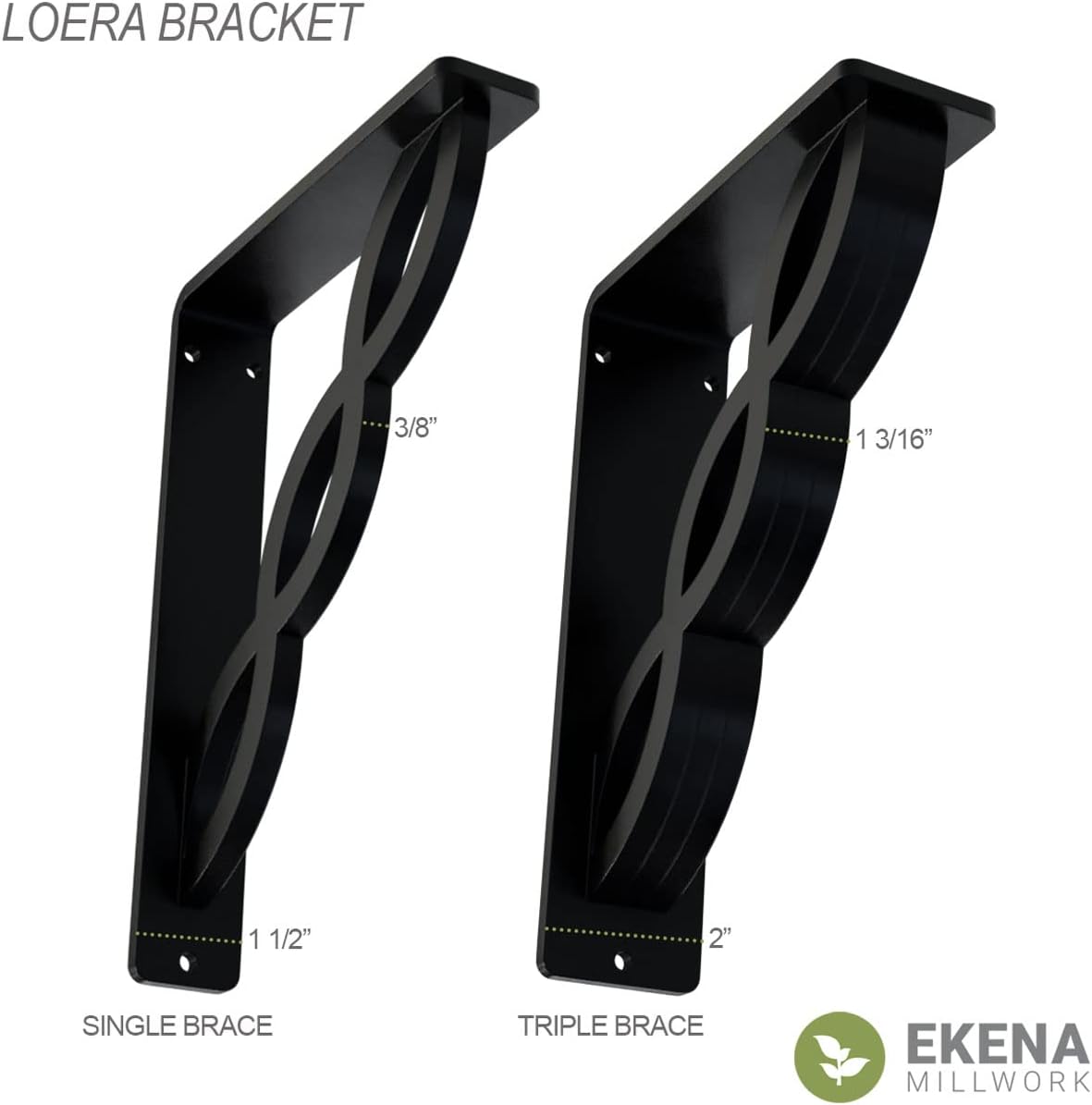 Soporte hierro forjado loera 2x12x15pulg central triple