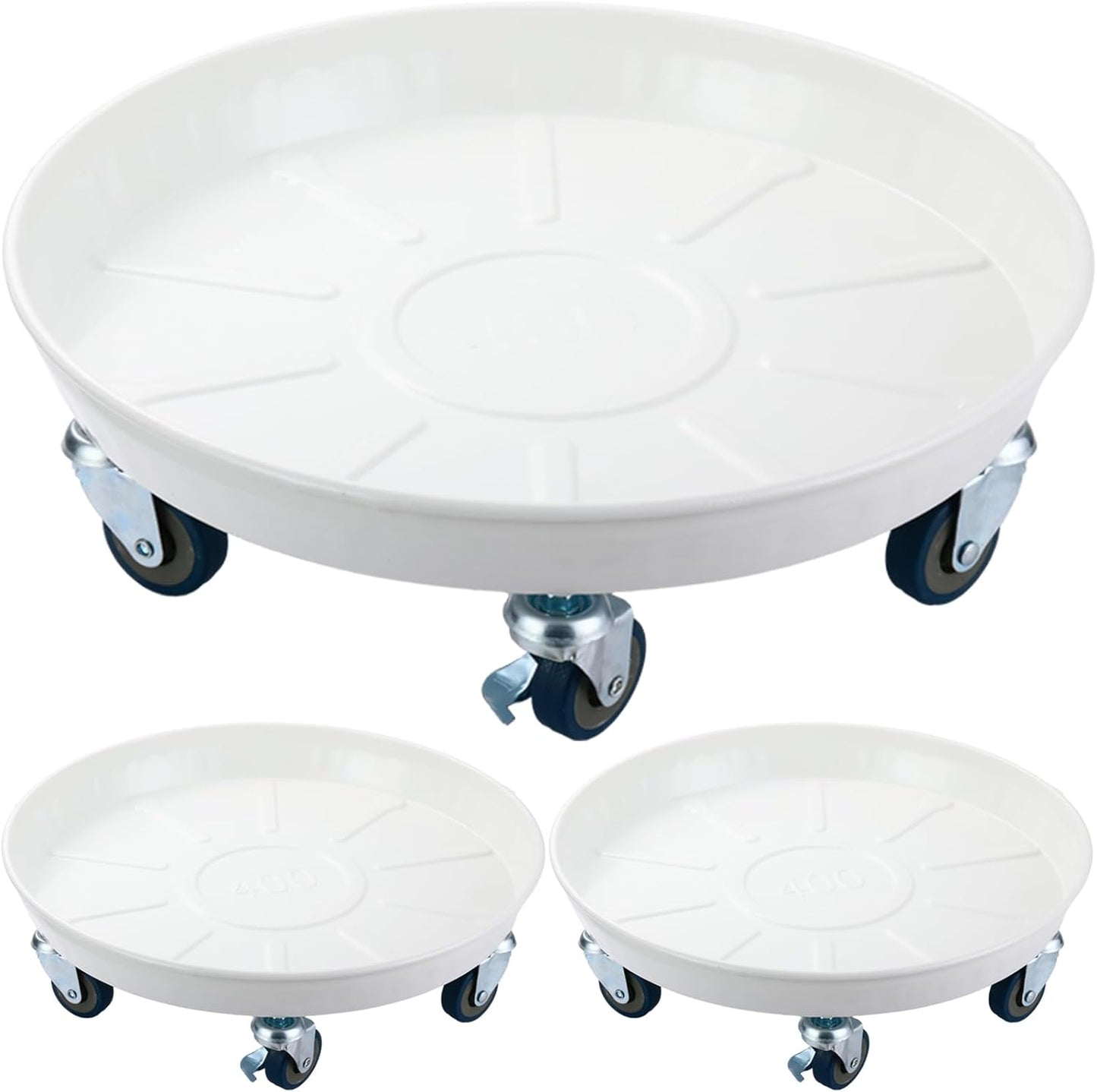 3 Pack Soporte Plantas Metal 16pulg Ruedas Resistente