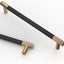 10 Tiradores Gabinete 7.5" Negro Mate y Bronce Champán