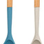 Cucharas silicona antiadherente mango madera 13.2pulg caqui azul