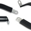 10 Abrazaderas Cable 2pulg Acero Inox y Goma Negro Tipo R