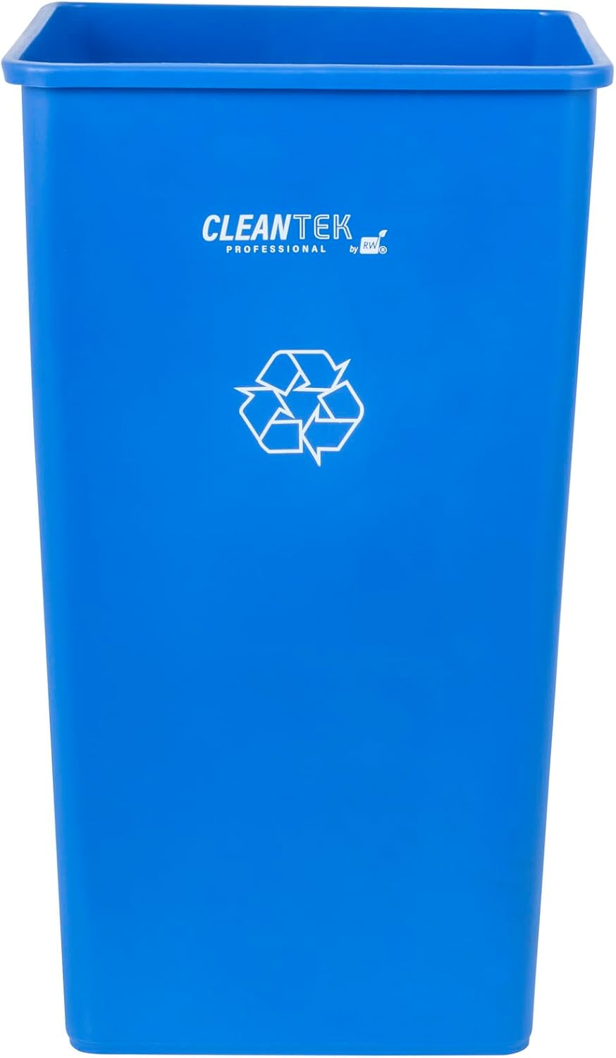 Bote basura plástico azul 50gal 1 cesta cuadrada comercio