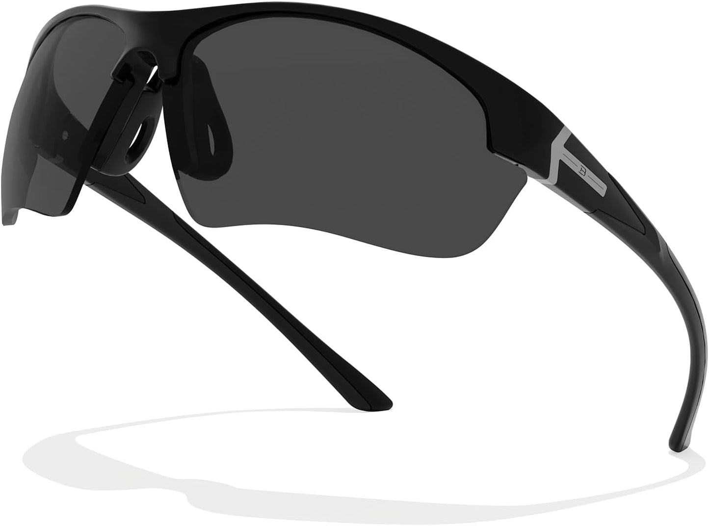 Gafas sol deportivas lentes verdes marco negro rectangular
