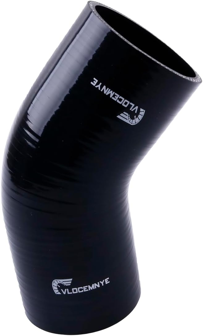 Manguera silicona codo 45 grados 3" negro