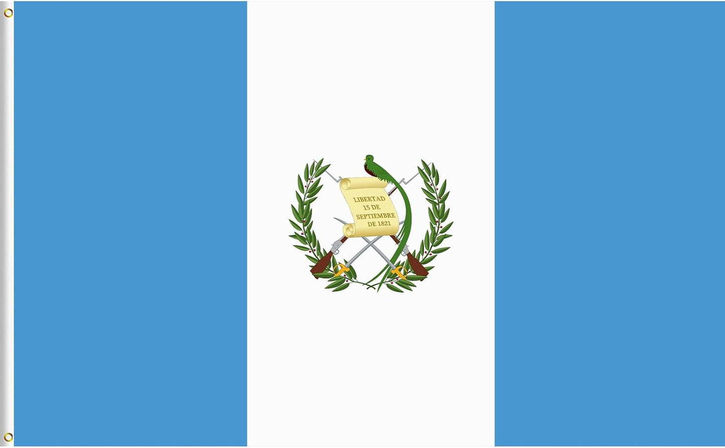 Bandera Guatemala 6x10ft poliéster duradera 2 ojales