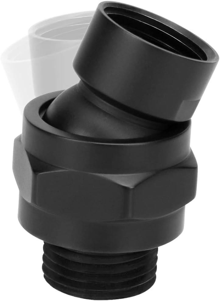 Adaptador bola giratoria ducha latón junta ajustable negro mate