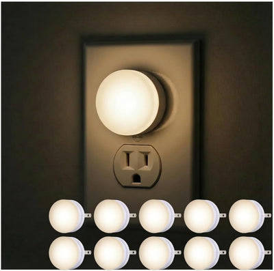 Luz nocturna enchufable LED sensor amanecer pack 10