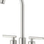 Grifo fregadero bar acero inox 4" arco alto 2 orificios