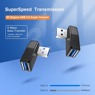 Adaptador USB 3.0 macho a hembra 90 grados