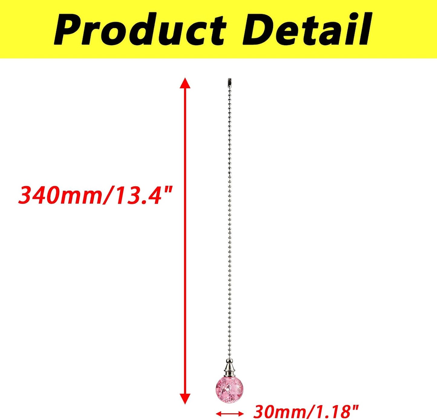 2 Bolas Cristal Ventilador Luz Cadena Rosa