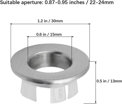 4 Pzas Cubierta de Desbordadero Acero Inox para Lavabo
