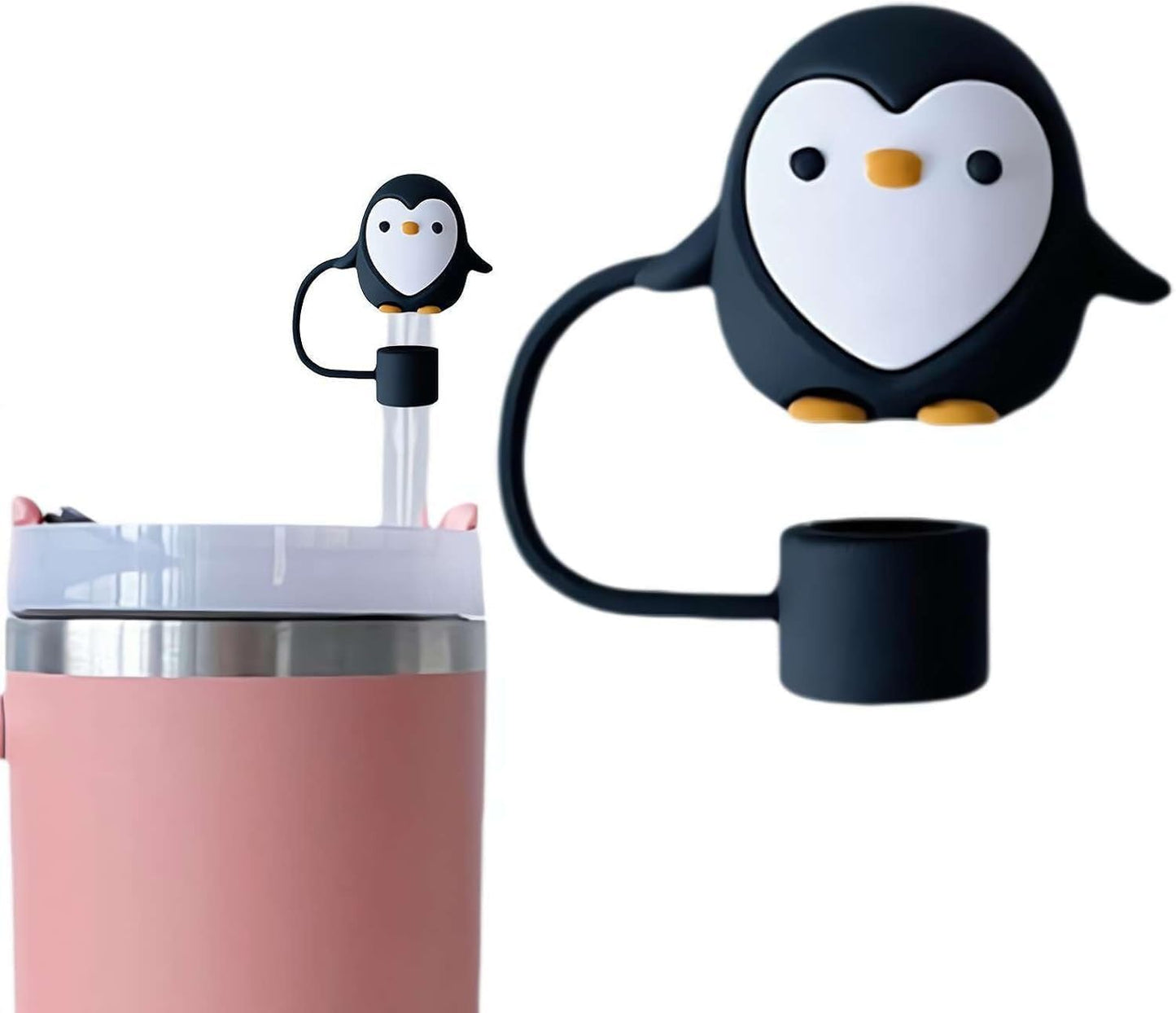 Fundas pajilla pingüino con tapas 0.394" sin BPA