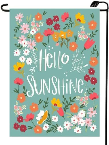 Bandera jardín doble cara 12x18pulg Hello Sunshine verano