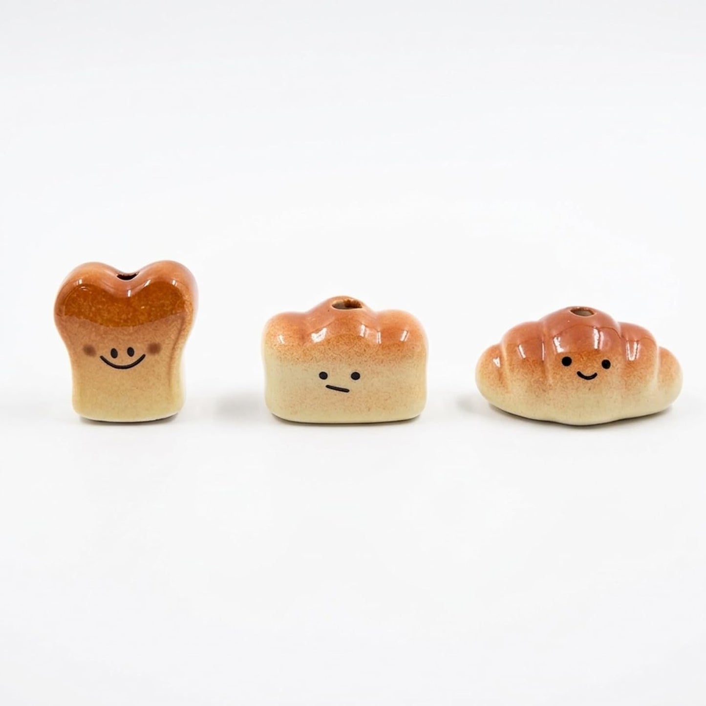 3 Pzas Jarrón Cerámica Forma Pan Magnéticos Decorativos
