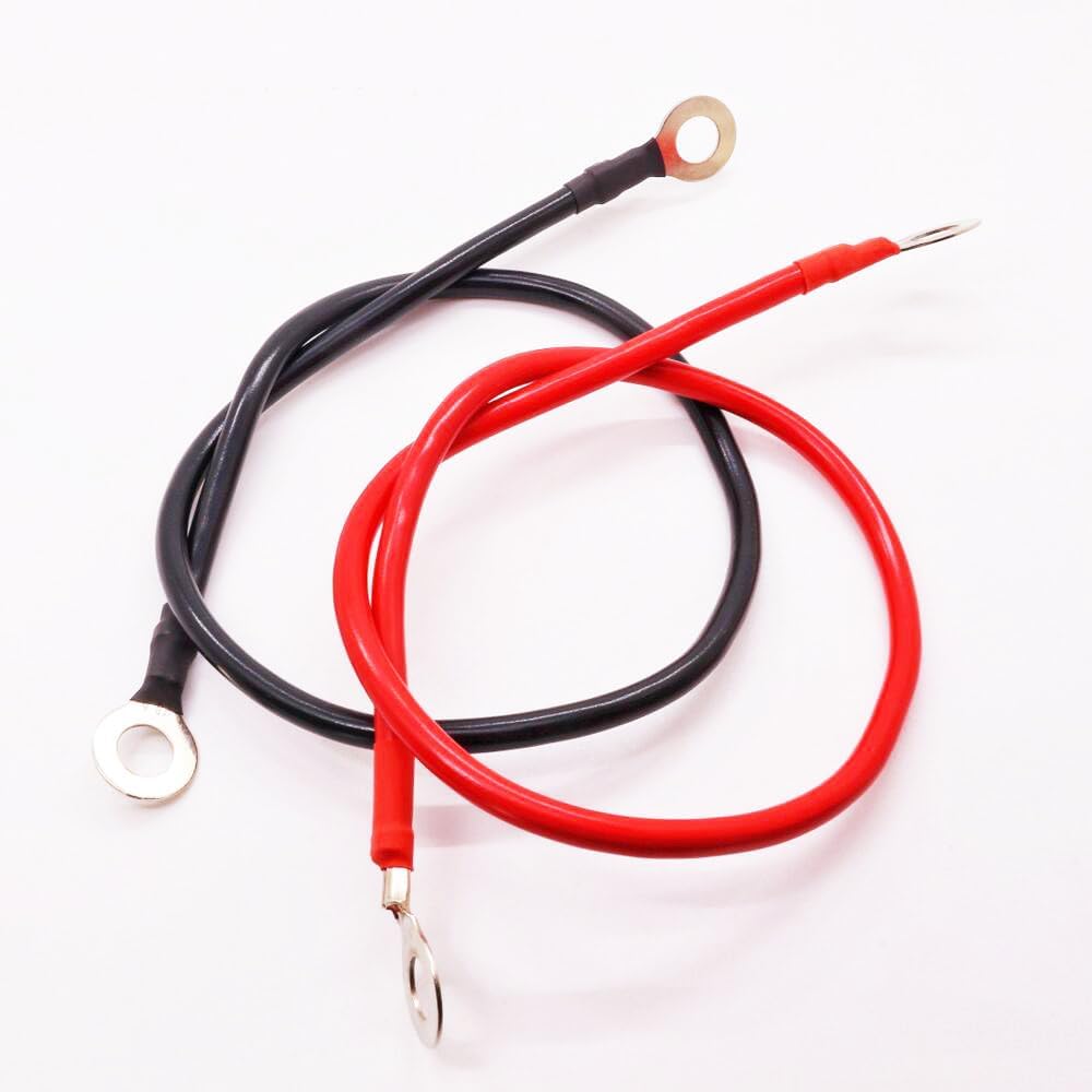 Juego cables inversor 8 AWG 1 pie 3/8pulg negro rojo auto solar