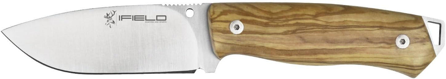 Cuchillo caza workout hoja satén 8.7pulg con funda cuero