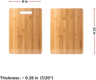 Set 12 Tablas Cortar Bambú 12x9pulg Madera Blanca
