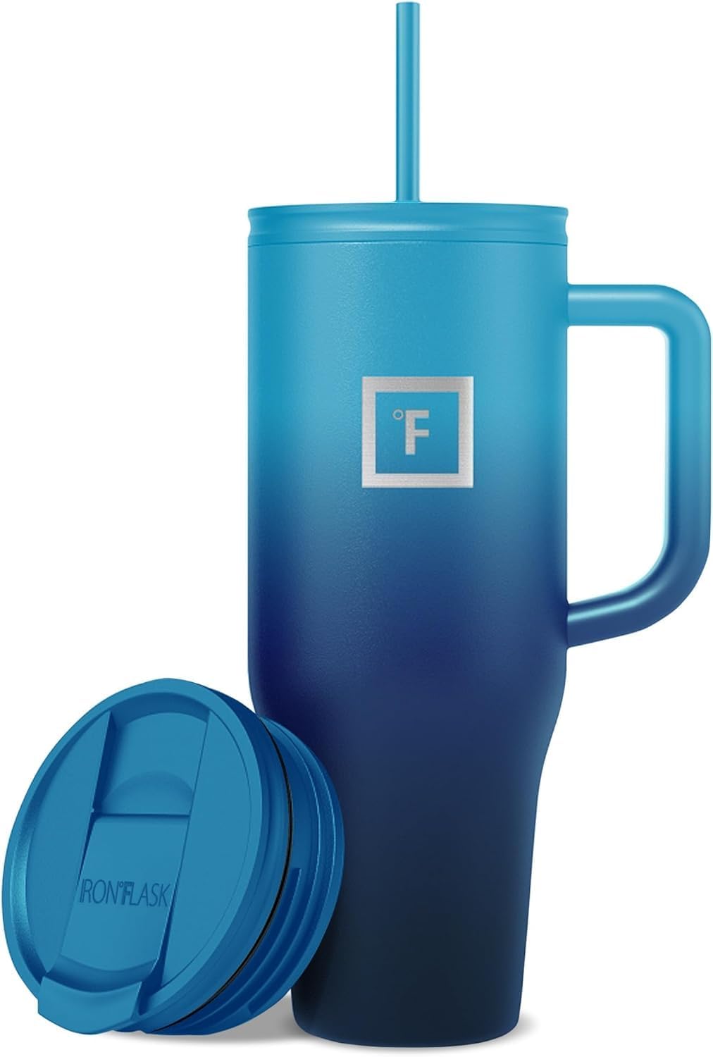Taza aislada Co-Pilot con pajita tapas abatibles para viaje