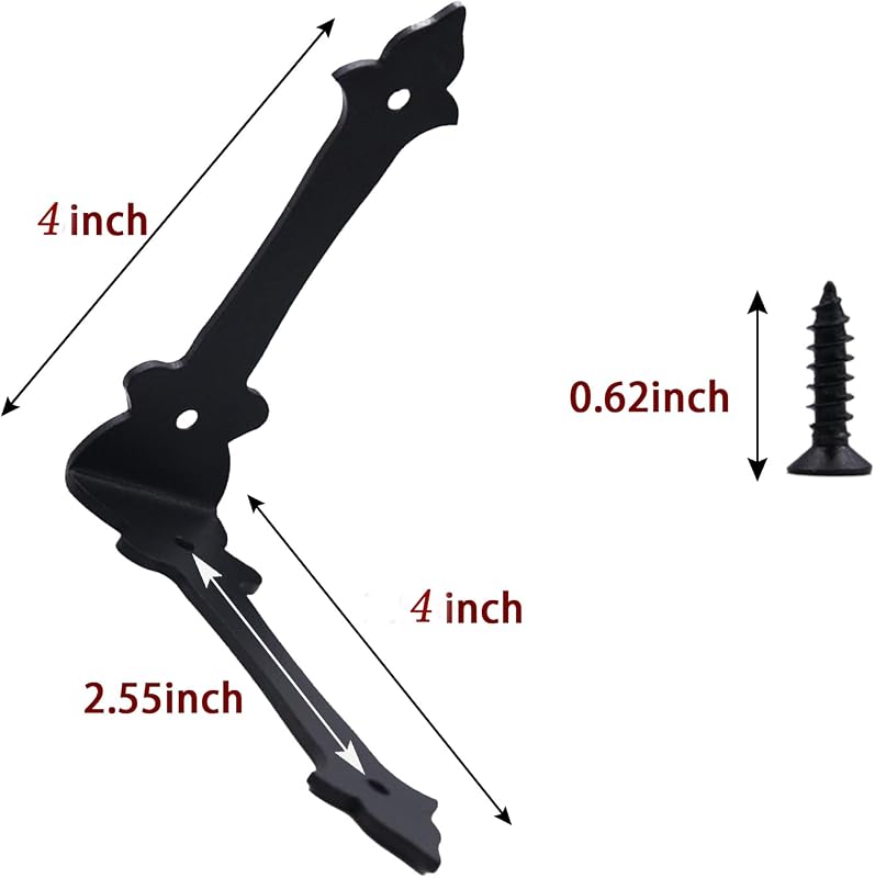 Protector esquina metal decorativo 8 pzas negro