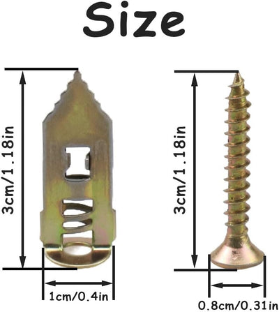 Kit 200 anclajes auto perforantes para yeso 0.47x1.18"