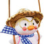 Colgante pato para espejo auto decoración linda corbata azul