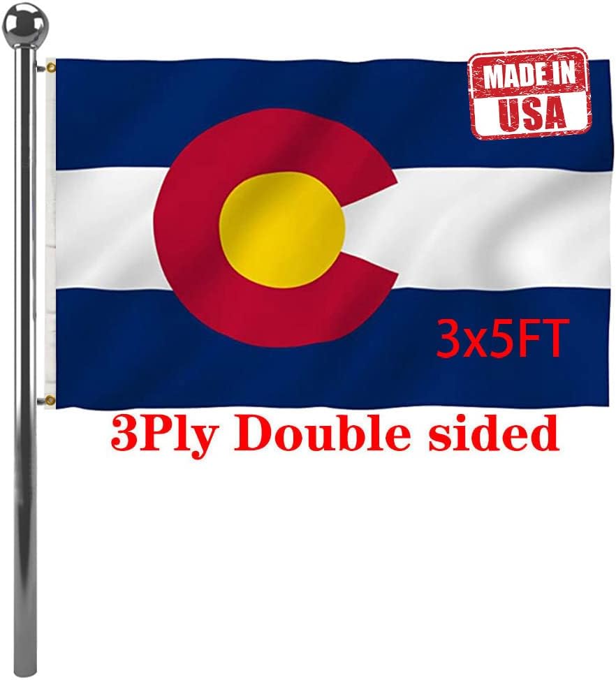 Banderas Colorado 3x5ft doble cara 220D poliéster 100%