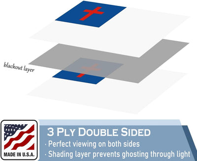 Bandera cruz cristiana 2x3pulg nailon doble cara latón