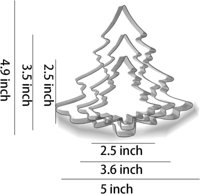 Set 3 Pzas Cortadores Galletas Navidad Acero Inox