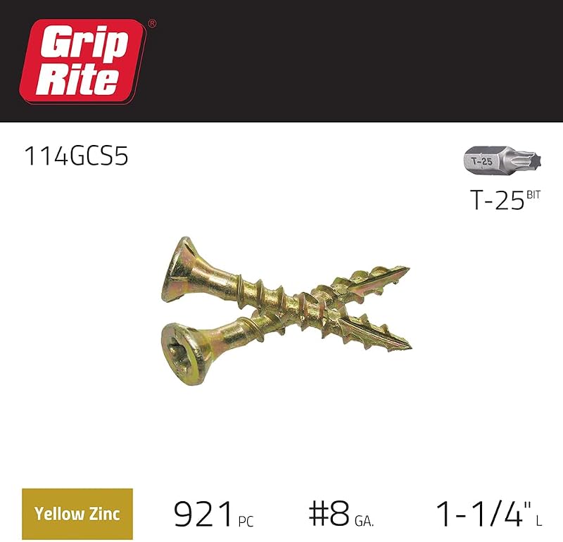 Tornillo madera construcción T25 Star Drive caja 5lb