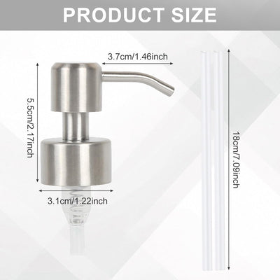 2 Dispensadores Jabón Acero Inox Cabezal 28/400