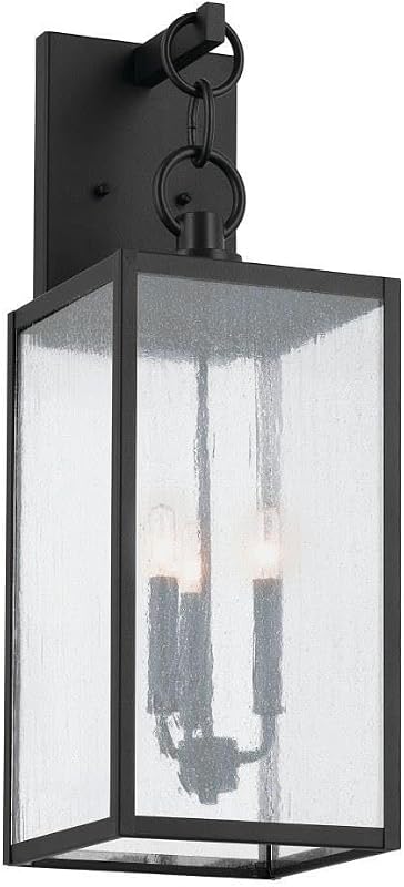 Farol exterior 26pulg vidrio transparente negro texturizado
